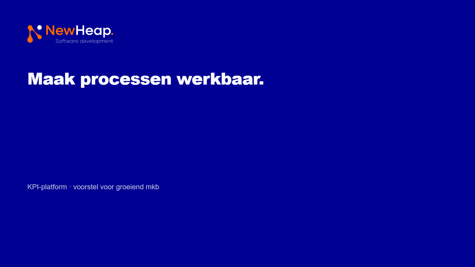 Preview van de openingsslide van de NewHeap presentatie-template