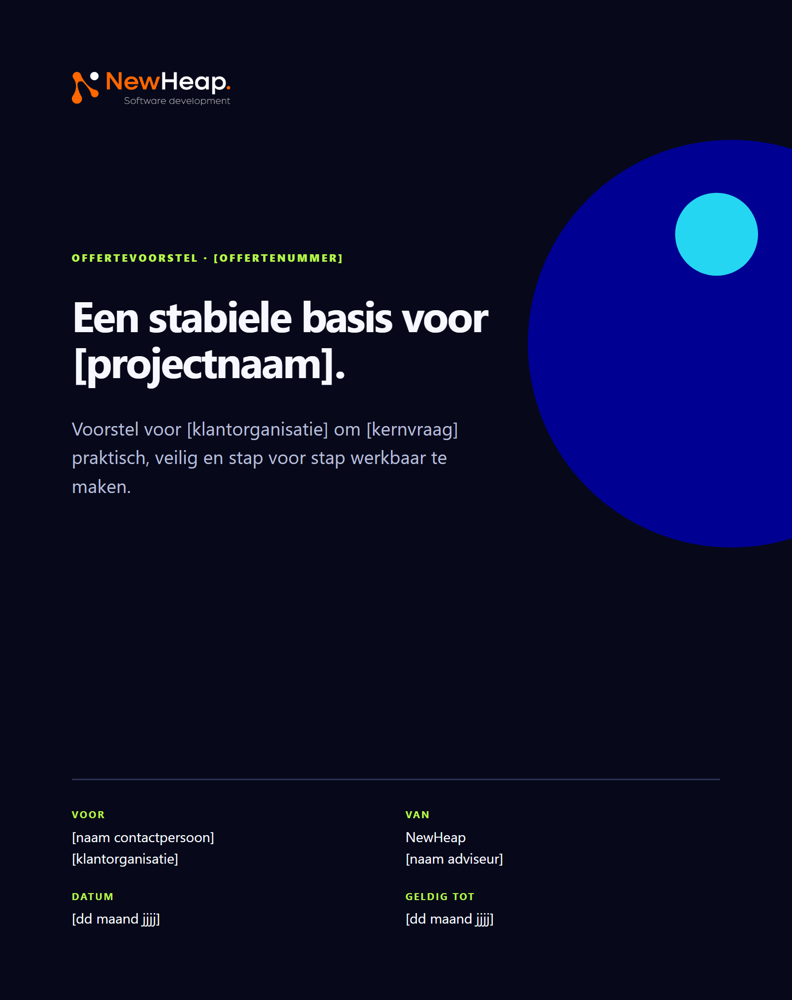 Preview van het NewHeap offertevoorstel
